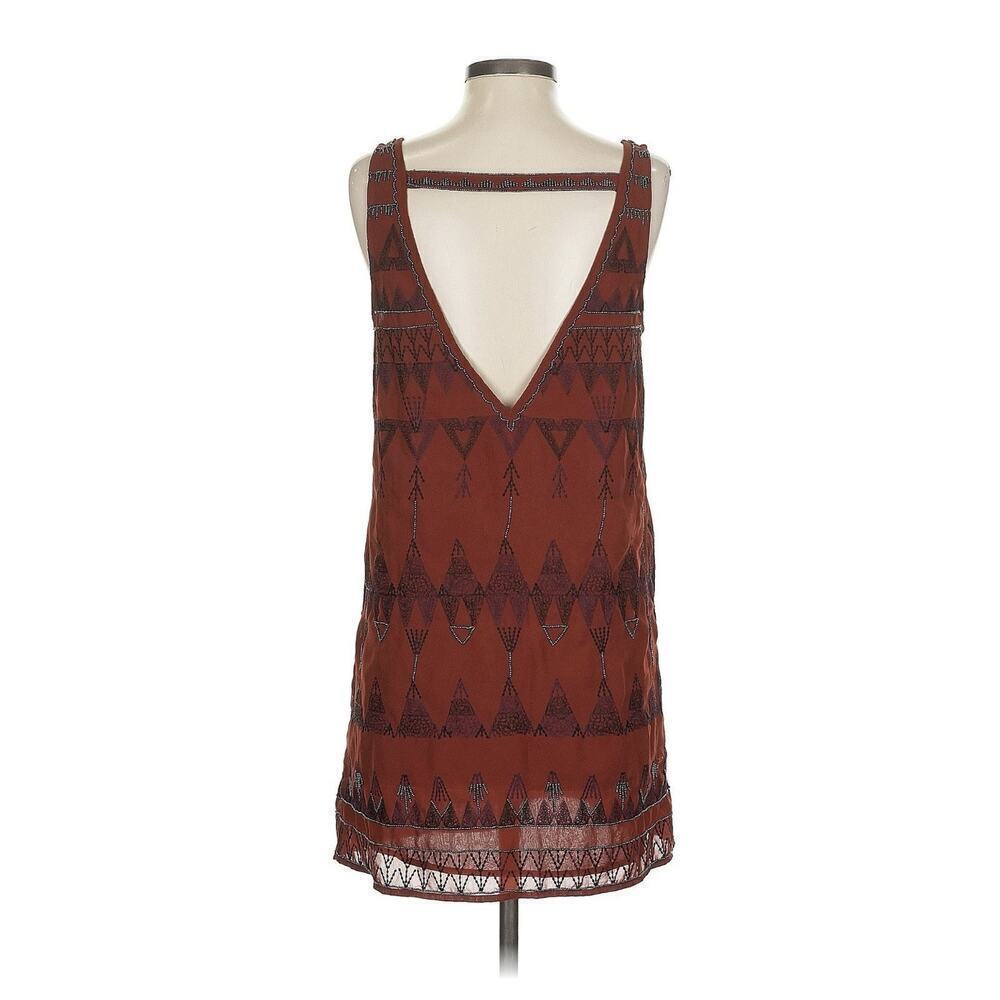 Free People Women Frances Beaded V-Neck Sleeveless Mini Dress Sz XS Boho Party - Picture 4 of 8